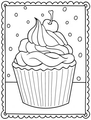 Birthday Cupcake digi stamp